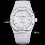 Swiss Replica Audemars Piguet Royal Oak Carbon Fiber White Face Velcro Strap Watch